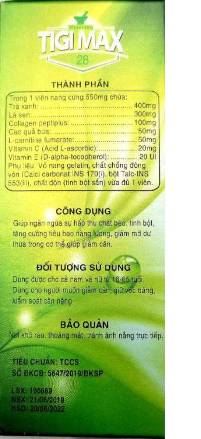 Phát hiện sản phẩm Slimming TIGI MAX 28 có chứa chất cấm Sibutramine - 4