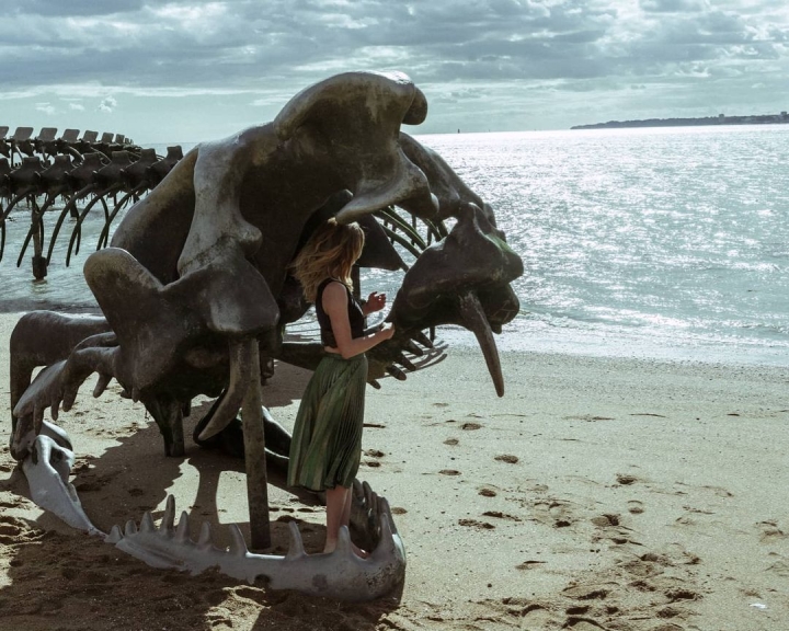 El 'esqueleto de serpiente gigante' que emerge de la playa atrae a los turistas al check-in - 6