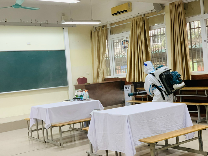 Ảnh: Trường THCS Giảng Võ, Hà Nội diễn tập phương án đón học sinh - 8