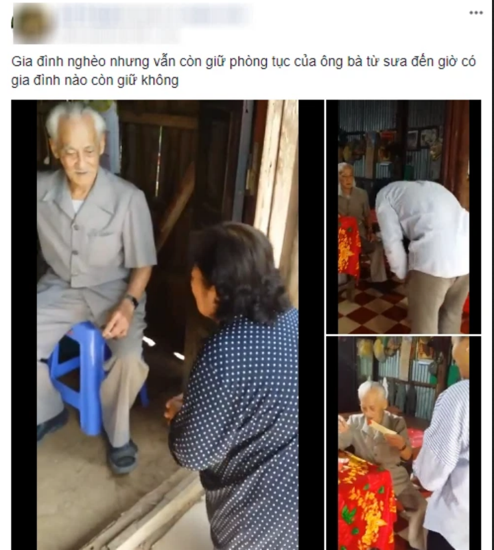 Đoạn clip con cháu lần lượt quỳ lạy ông bà ngày đầu năm theo tục xưa gây xôn xao - 1