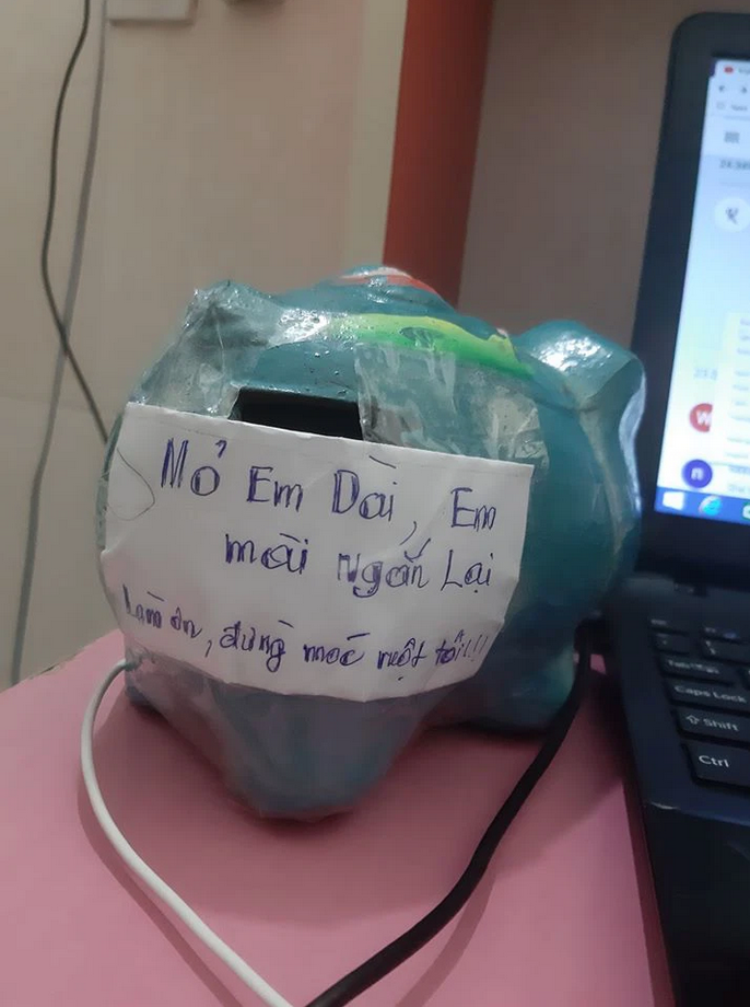 Thấy heo bị ‘lủng ruột’, bố dán giấy vá kèm thư ‘dằn mặt’ gây cười không ngớt - 1