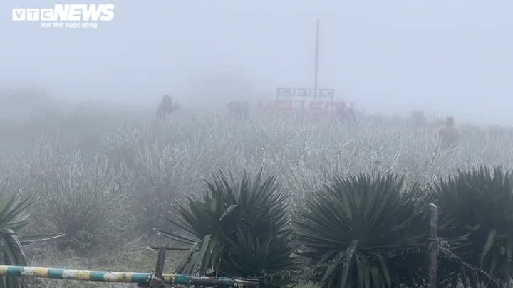 Ảnh: Du khách ùn ùn đi săn băng tuyết, ô tô tắc dài chờ lên đỉnh Mẫu Sơn - 1