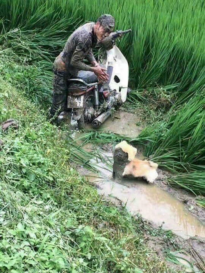 Cạn lời trước những pha lao xe xuống ruộng của 'người chơi hệ tắm bùn' - 10