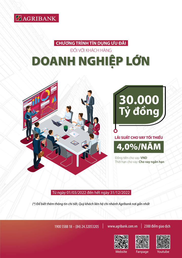 Agribank dành 30.000 tỷ đồng ưu đãi khách hàng lớn - 1