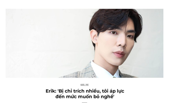 Erik: 'Muốn giải nghệ khi khán giả chê hát như bị nghẹt mũi'