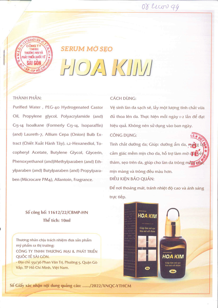 Serum Hoa Kim mờ sẹo rỗ - chú trọng tự phục hồi sẹo rỗ theo cấu trúc da ban đầu - 3