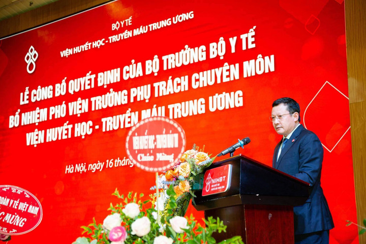 Ông Vũ Đức Bình làm Phó Viện trưởng Viện Huyết học Truyền máu Trung ương - 2