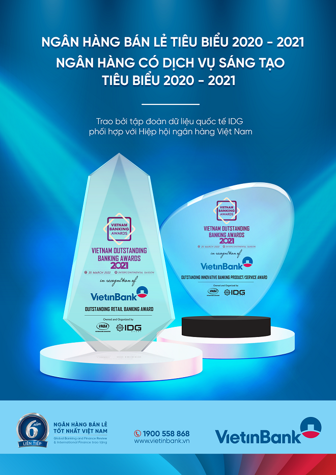 VietinBank nhận cú đúp Giải thưởng tại Lễ trao giải Ngân hàng bán lẻ tiêu biểu - 2