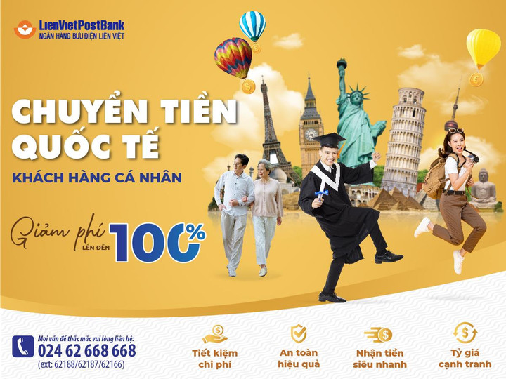 LienVietPostBank giảm 100% phí dịch vụ chuyển tiền quốc tế - 1