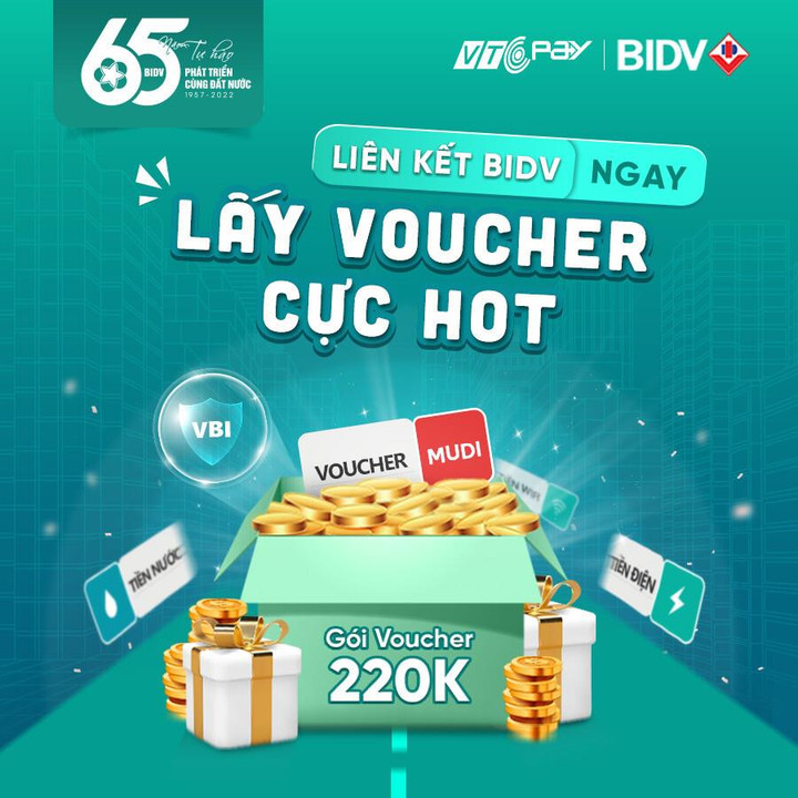 Nhận ngay ưu đãi 220.000 đồng khi liên kết tài khoản BIDV với ví VTC Pay - 1