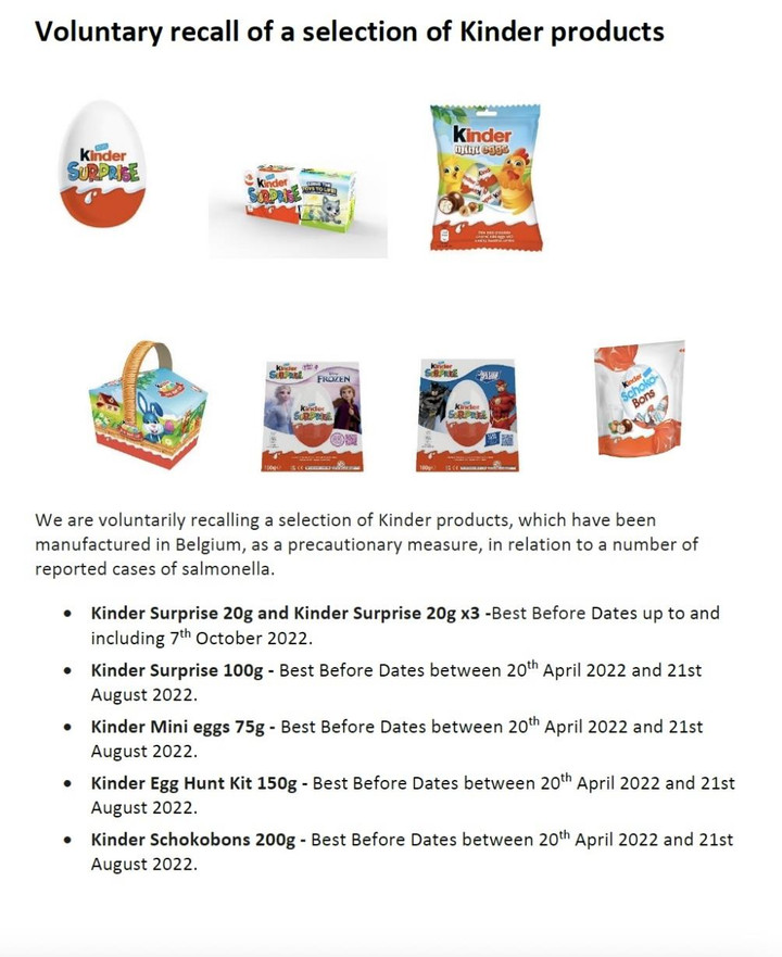 Bộ Công Thương khuyến cáo không dùng kẹo trứng socola Kinder nghi nhiễm khuẩn - 1