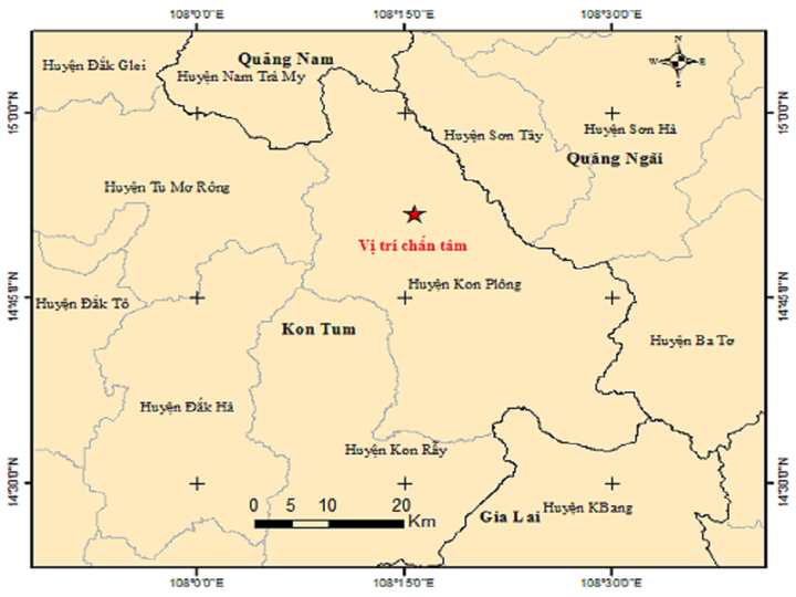 Kon Tum xảy ra 2 trận động đất liên tiếp trong một buổi sáng - 1