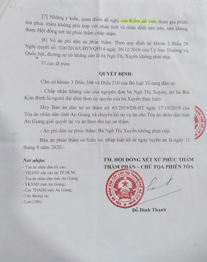 Vi phạm thủ tục tố tụng trong vụ kiện tranh chấp đất kéo dài ở An Giang - 3