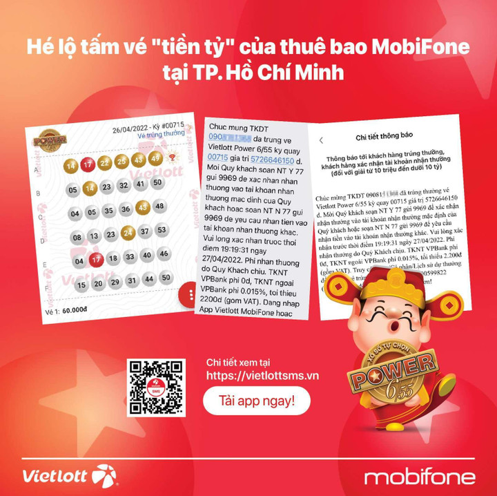 Chủ thuê bao MobiFone trúng Jackpot 5,7 tỷ đồng trên Vietlott SMS - 1