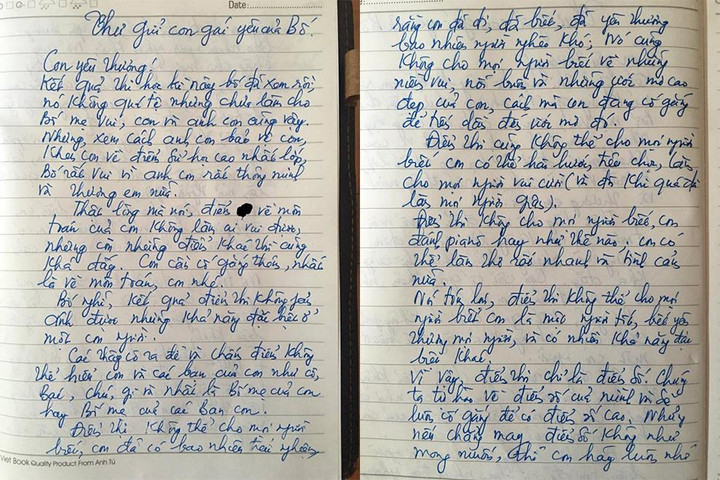 Bức thư xúc động bố gửi con gái bị điểm kém cách đây 5 năm bỗng 'hot' trở lại - 1