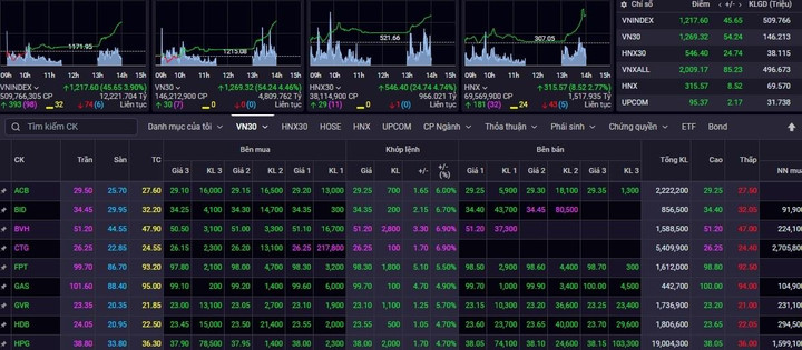 Cổ phiếu đua nhau leo trần, VN-Index tăng hơn 50 điểm sau 3 phiên lao dốc - 1