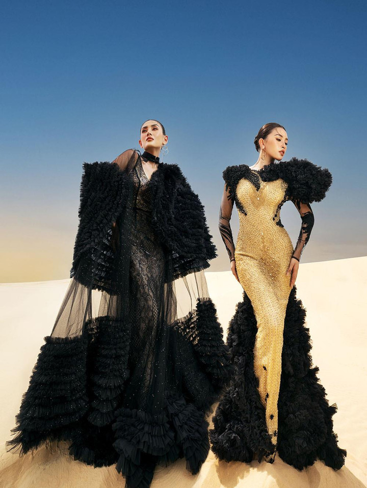 Võ Hoàng Yến, Tiểu Vy đọ thần thái sang chảnh trên đồi cát - 4