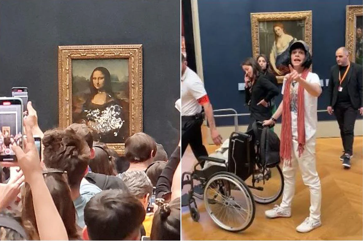 Bức họa nàng Mona Lisa bị ‘tấn công’ bằng bánh kem - 1