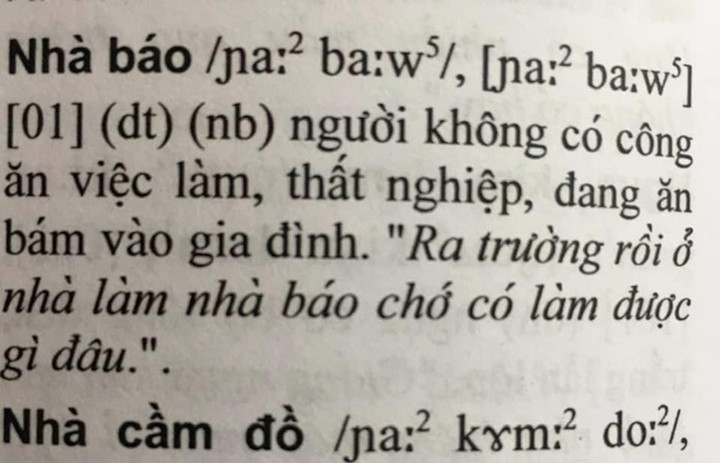 Nhiều chuyên gia phản đối từ điển định nghĩa 'nhà báo là ăn bám' - 1