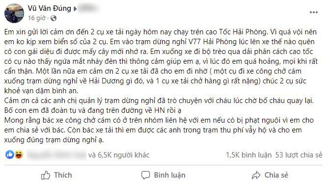 Dân mạng 'bó tay' với ông bố bỏ quên con 5 tuổi ở trạm nghỉ cao tốc Hải Phòng - 1