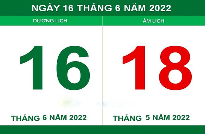 Lịch âm hôm nay thứ Năm ngày 16/6 - 1