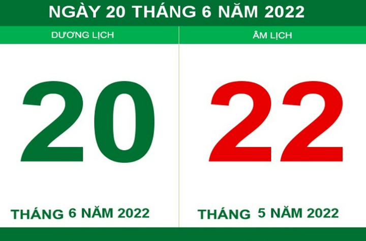 Lịch âm hôm nay thứ Hai ngày 20/6 - 1