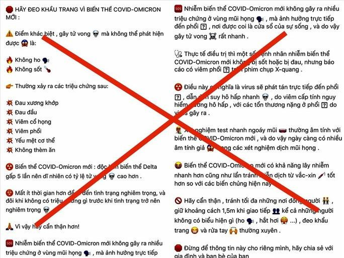 Bộ Y tế: 'Biến thể COVID-19- Omicron mới độc gấp 5 lần Delta' là tin giả - 1
