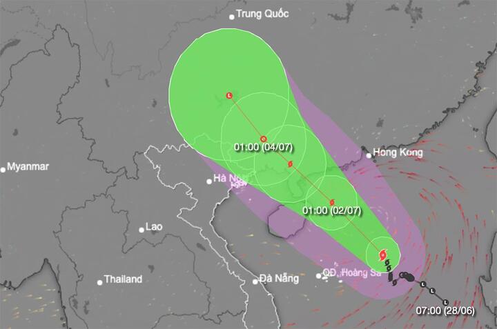 Bão số 1 giật cấp 12 di chuyển theo hướng Tây Bắc, khả năng mạnh thêm - 1