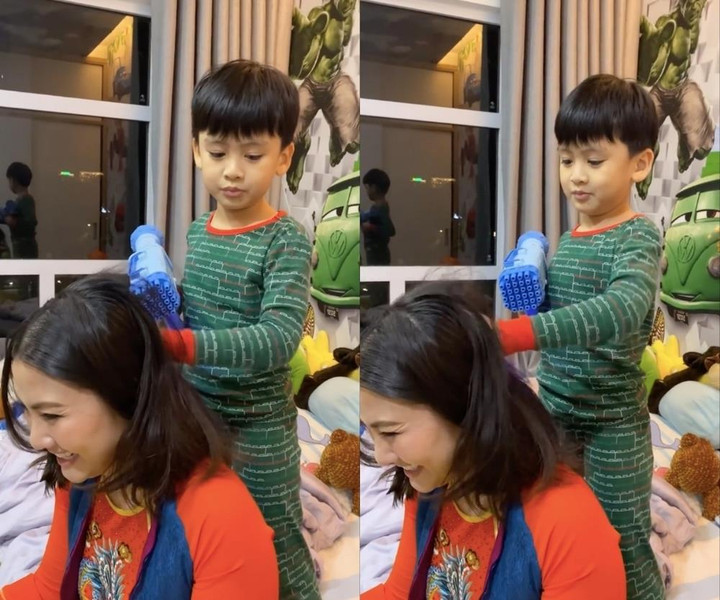 Con trai Ngọc Lan cực tình cảm, chăm sóc mẹ mỗi khi đi làm về - 2