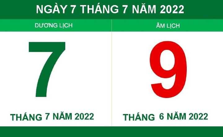 Lịch âm hôm nay thứ Năm ngày 7/7 - 1