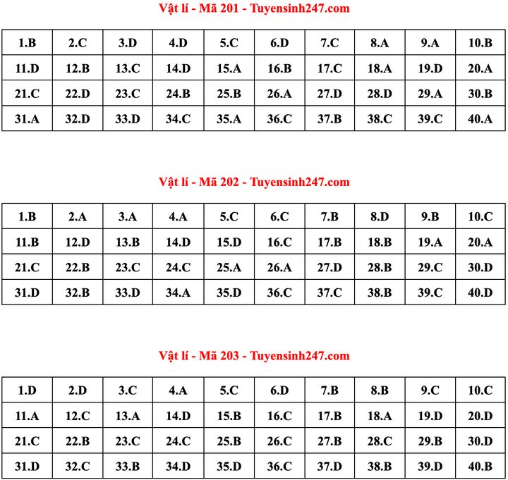 Gợi ý đáp án môn Vật lý thi tốt nghiệp THPT 2022 - 5