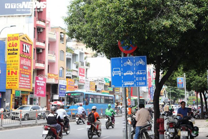 Không hỏng cũng 'núp' lùm cây, nhiều biển báo ở TP.HCM đánh đố người đi đường - 8