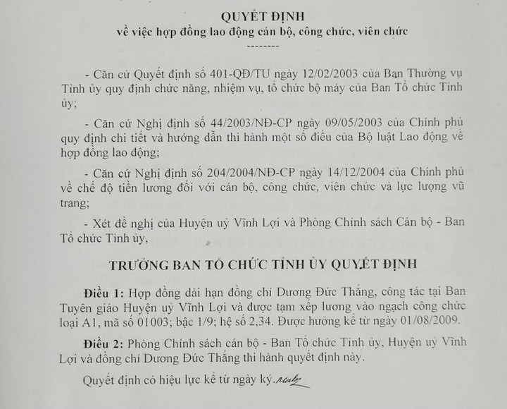 Bạc Liêu: Giữ chức Chánh Văn phòng Huyện uỷ gần 2 năm giờ mới đi thi công chức - 1