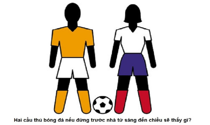 Đố mẹo: Hai cầu thủ bóng đá đứng trước nhà từ sáng đến chiều sẽ thấy gì? - 1