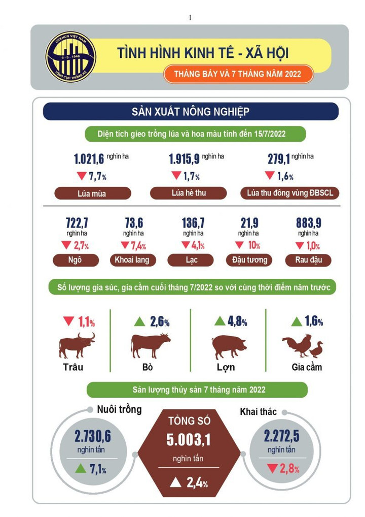 Infographic: Tình hình kinh tế - xã hội tháng 7 và 7 tháng năm 2022 - 1
