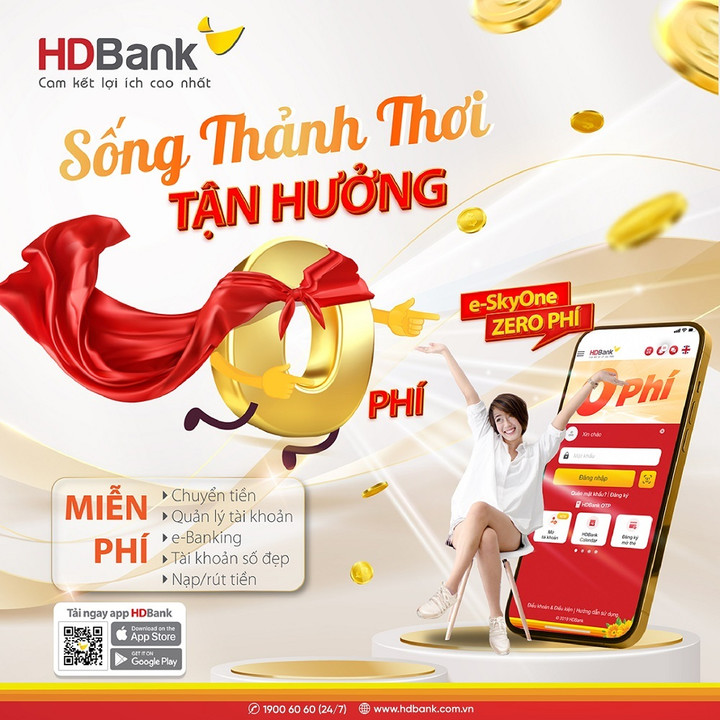 Phí 0 đồng cho tất cả các giao dịch online e-SkyOne tại HDBank - 1