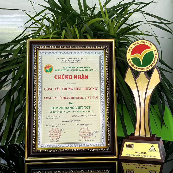 Hunonic đạt danh hiệu Hàng Việt tốt - Vì quyền lợi người tiêu dùng 2022 - 2