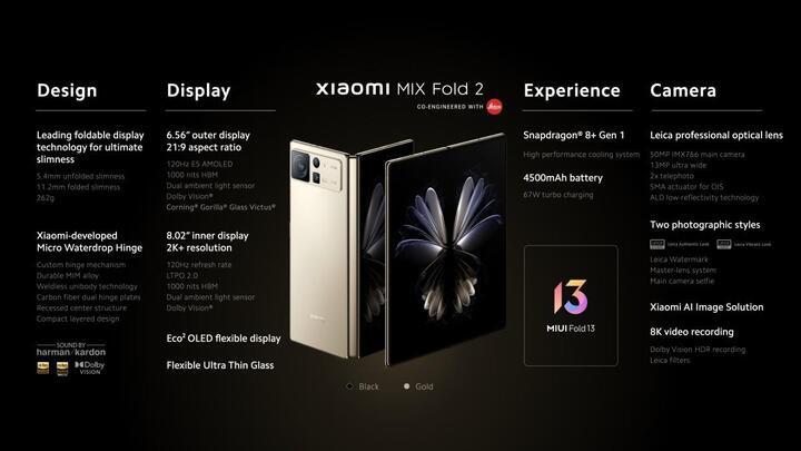 Xiaomi Mix Fold 2: Smartphone màn hình gập mỏng hơn cả Galaxy Z Fold4 - 3