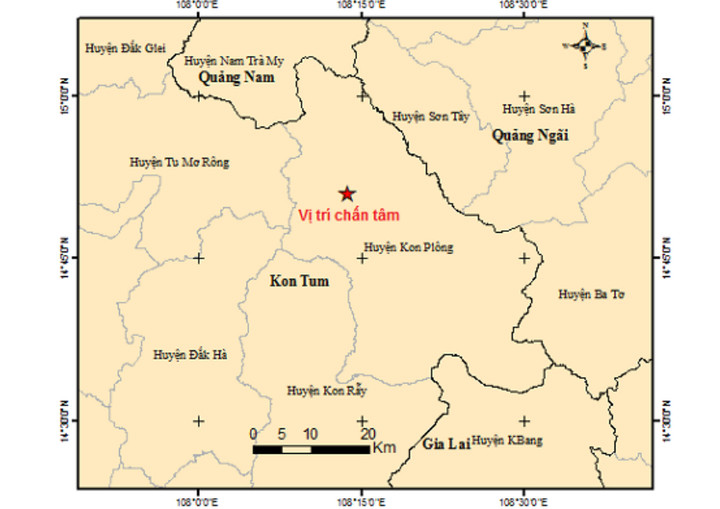 Kon Tum: 3 trận động đất trong 1 ngày ở huyện Kon Plông - 1
