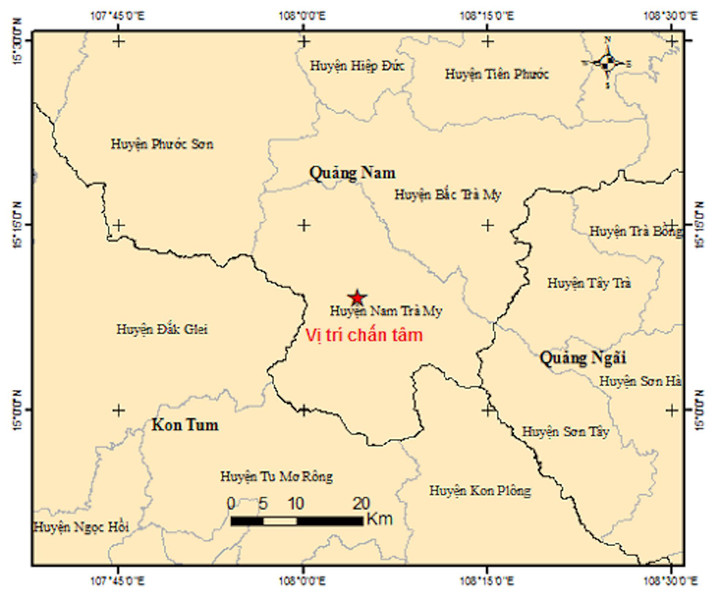 Động đất 3,0 độ Richter tại khu vực miền núi Quảng Nam - 1