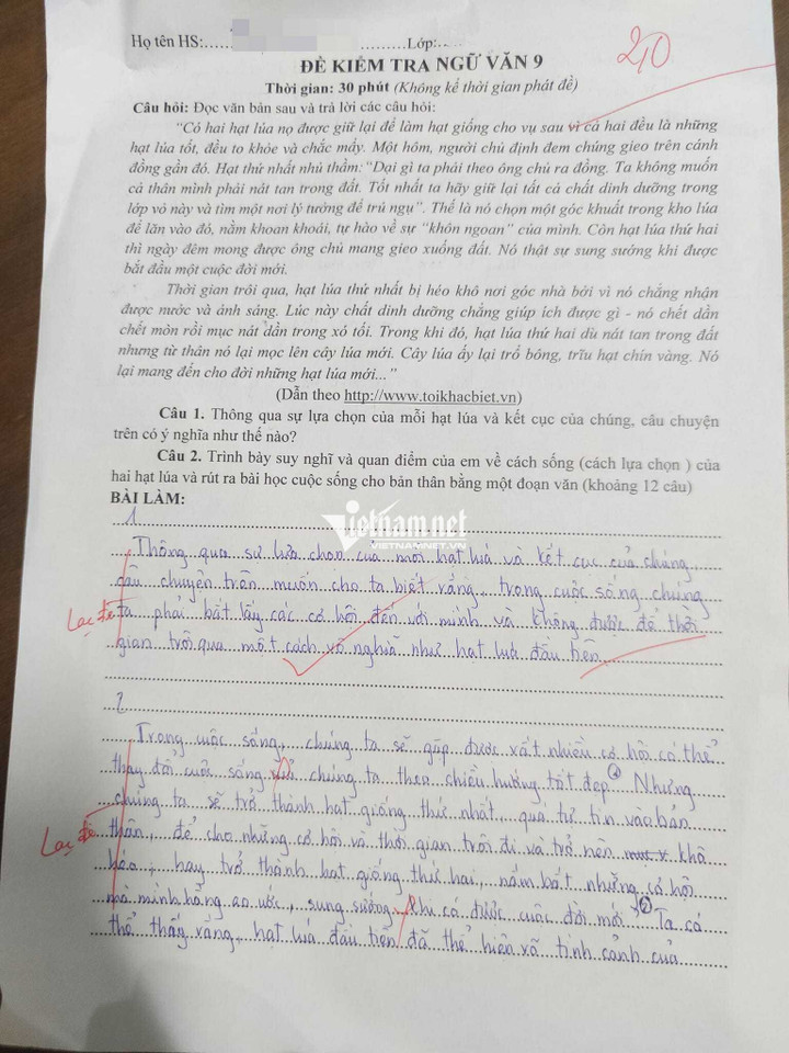 Người mẹ vui vẻ đón nhận bài văn 2 điểm của con - 1