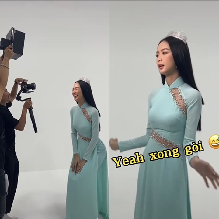 Á hậu Bảo Ngọc 'khổ sở' với chiều cao 1m85 - 2