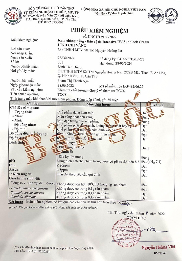 Doanh nghiệp tường trình về lô sản phẩm kem chống nắng Linh Chi Vàng bị thu hồi - 2