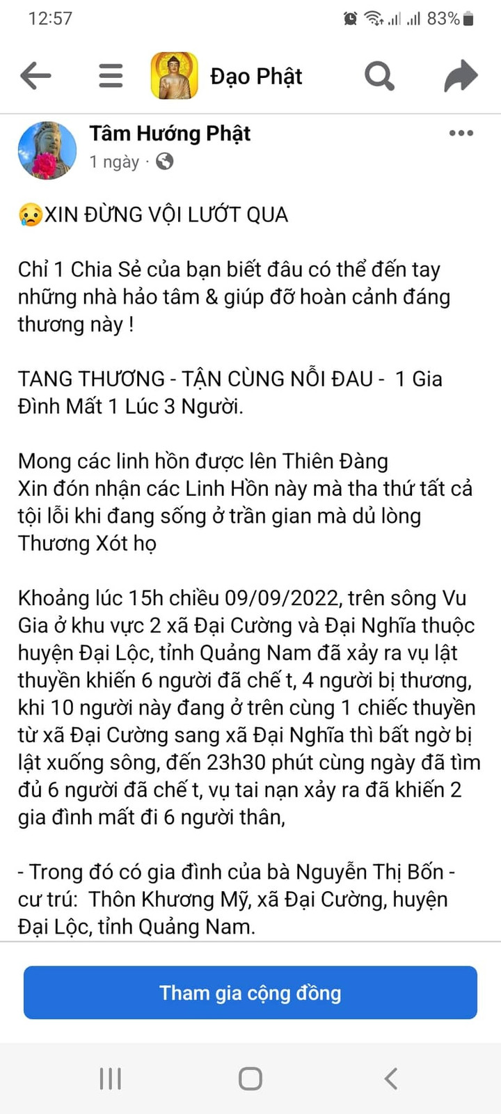 Đăng ảnh 3 người chết đuối hơn 2 năm trước ở Quảng Nam để kêu gọi từ thiện - 1