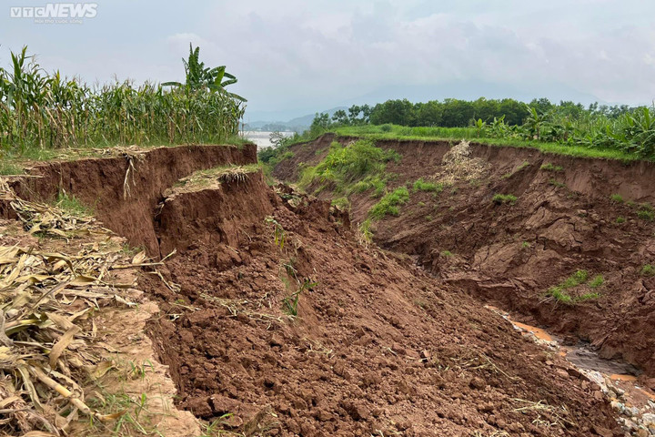 Ảnh: Bờ sông Đà sạt lở, cuốn bay nhà dân ở Phú Thọ - 7