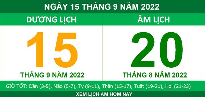 Xem lịch âm hôm nay thứ Năm ngày 15/9 - 1