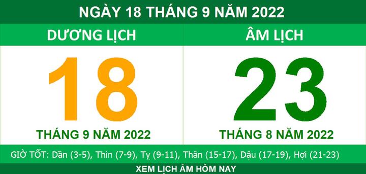Xem lịch âm hôm nay Chủ nhật ngày 18/9 - 1