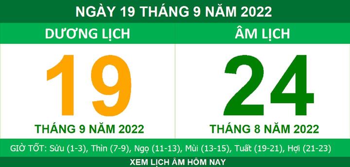 Xem lịch âm hôm nay thứ Hai ngày 19/9 - 1