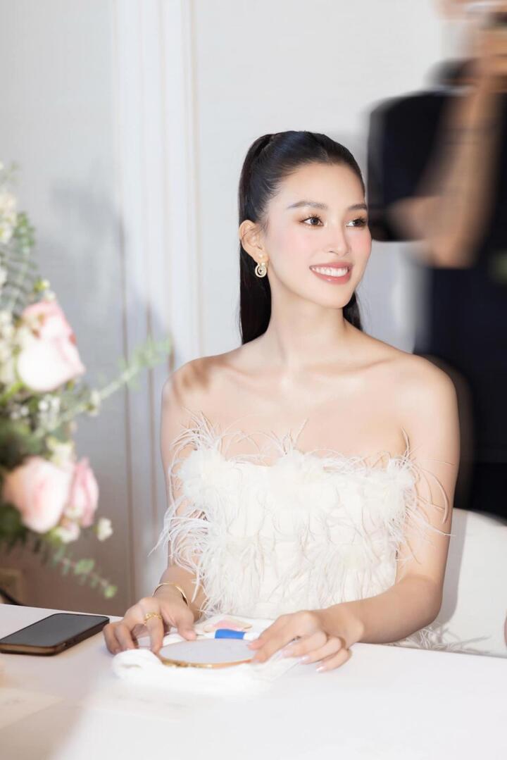 Hoa hậu Tiểu Vy diện đầm lông vũ kiêu sa như công chúa - 2