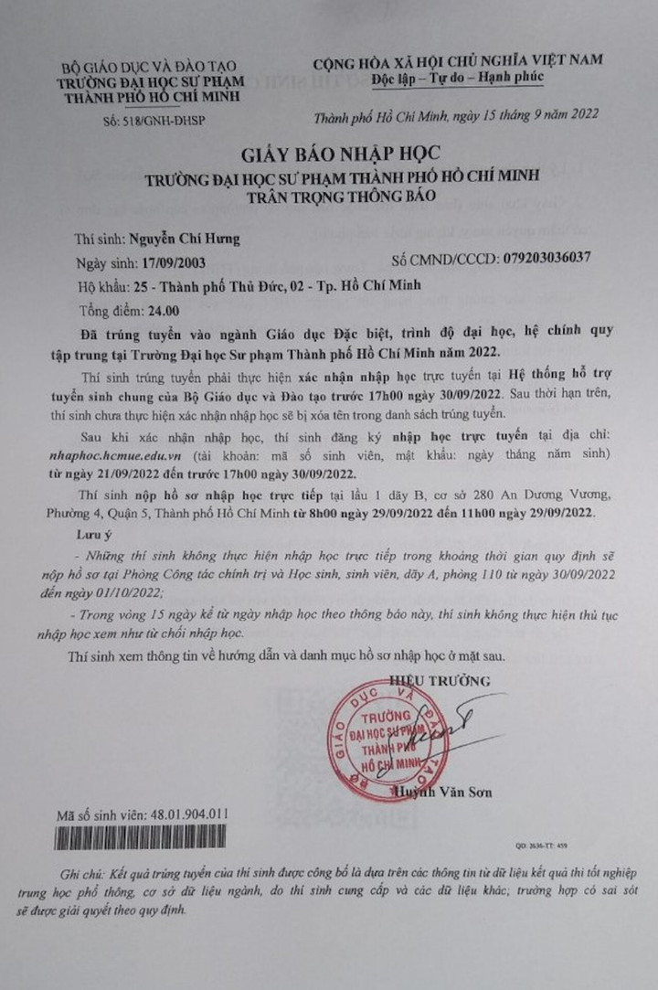 Nam sinh đăng ký 122 nguyện vọng đỗ trường sư phạm top đầu - 3